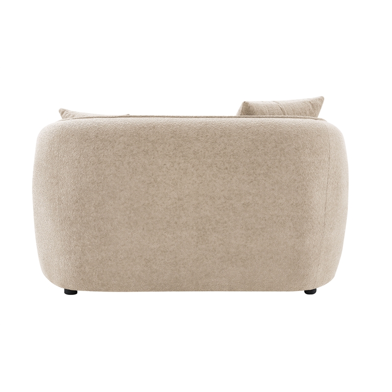 ACME Keith Chenille Fabric Upholstered Loveseat with 2 Pillows in Beige