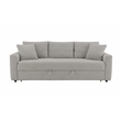 ACME Connie Fabric Upholstered Sofa with Sleeper and 2 Pillows in Beige