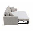 ACME Connie Fabric Upholstered Sofa with Sleeper and 2 Pillows in Beige