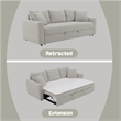 ACME Connie Fabric Upholstered Sofa with Sleeper and 2 Pillows in Beige