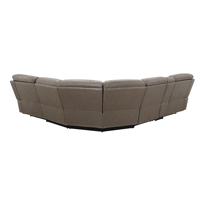 ACME Kantu Faux Leather Upholstered Motion Sectional Sofa in Brown