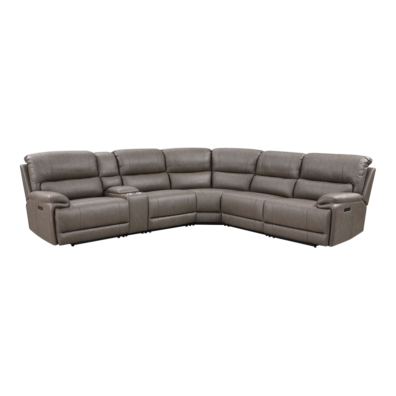 ACME Kantu Faux Leather Upholstered Motion Sectional Sofa in Brown