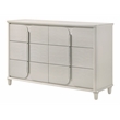 ACME Laveda Wood 6-Drawer Dresser with Hidden Jewelry Tray in Pearl White