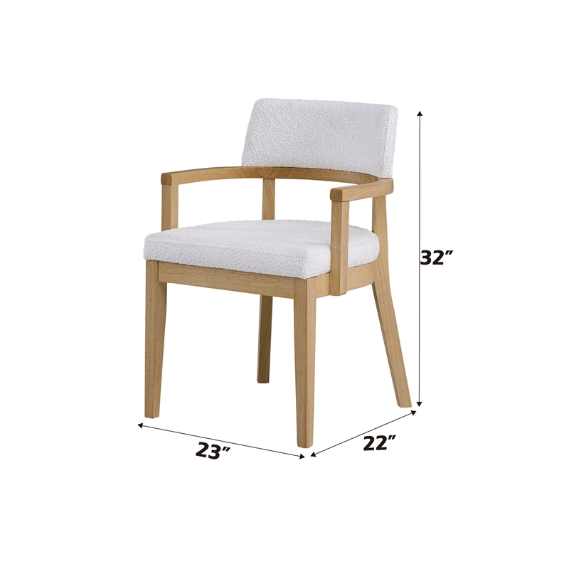 ACME Kasem Wood/Fabric Side Chair with Tapered Legs in Gorge & Oak (Set of 2)