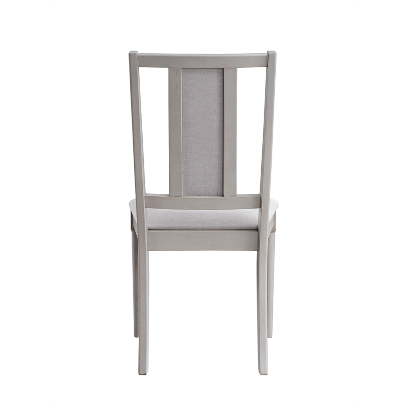 ACME Marta Wood/Fabric Side Chair in Beige & Natural (Set of 2)