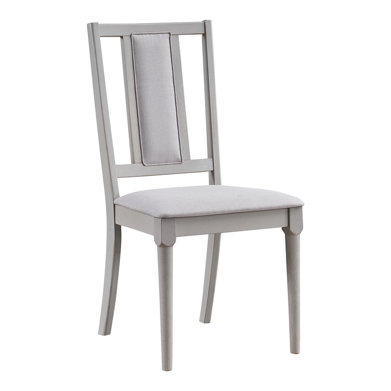 ACME Marta Wood/Fabric Side Chair in Beige & Natural (Set of 2)