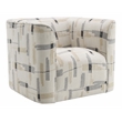 ACME Darya Pattern Fabric Upholstered Armrest Chair with Swivel in Beige