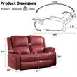 ACME Zuriel Motion Loveseat in Red Synthetic Leather