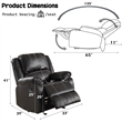 ACME Zuriel Motion Rocker Recliner in Black Synthetic Leather