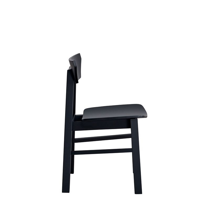 ACME Briar Rubber Wood Armless Side Chair in Black (Set of 4)