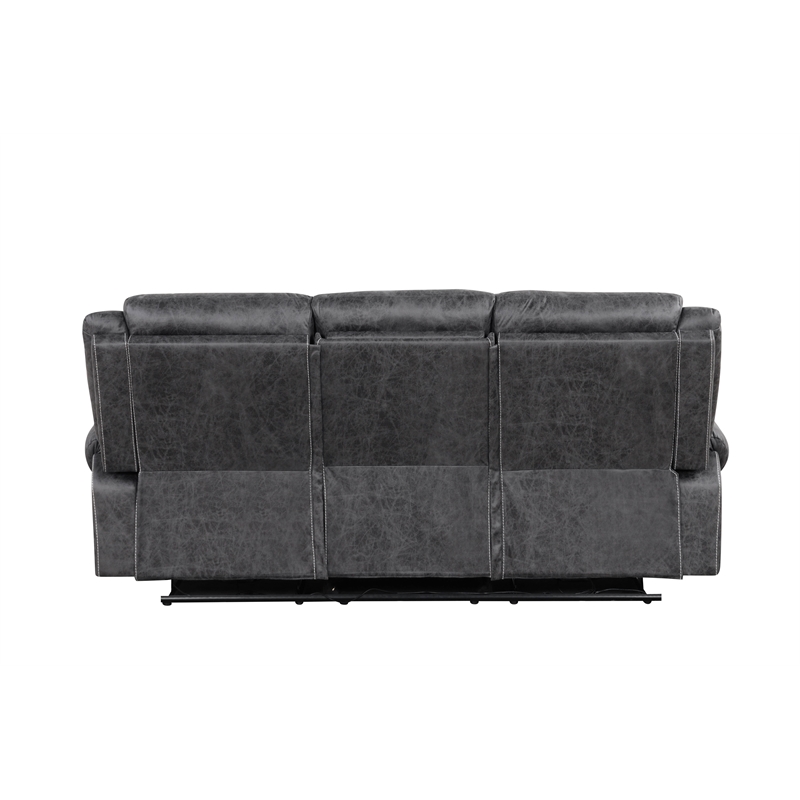 ACME Zubaida Microfiber Upholstered Power Motion Sofa in Dark Gray
