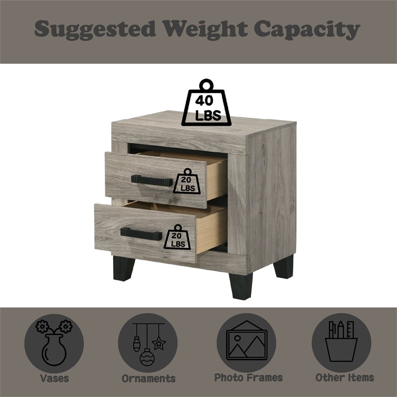 ACME Mari Nightstand in Light Gray