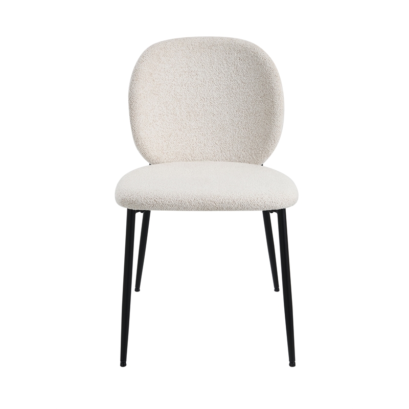ACME Klaus Side Chair (Set-2) in White Boucle & Black