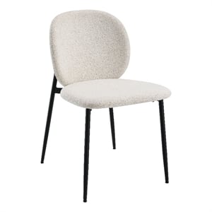 ACME Klaus Side Chair (Set-2) in White Boucle & Black