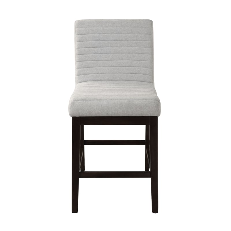 ACME Edwyn Counter Height Chair (Set-2) in Gray Linen & Espresso
