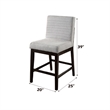 ACME Edwyn Counter Height Chair (Set-2) in Gray Linen & Espresso