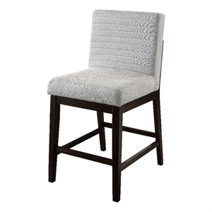 ACME Edwyn Counter Height Chair (Set-2) in Gray Linen & Espresso