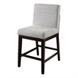 ACME Edwyn Counter Height Chair (Set-2) in Gray Linen & Espresso