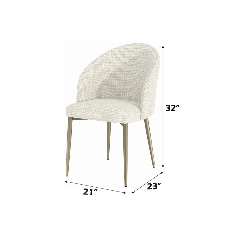 ACME Cora Side Chair (Set-2) in White Fabric
