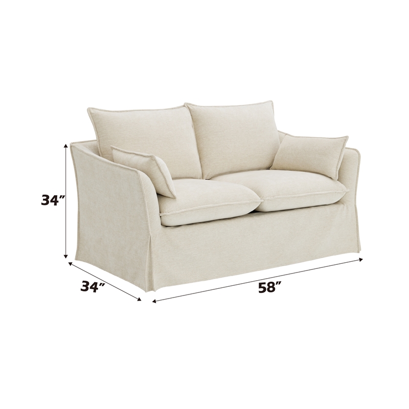 ACME Shane Loveseat w/2 Pillows in Beige Linen