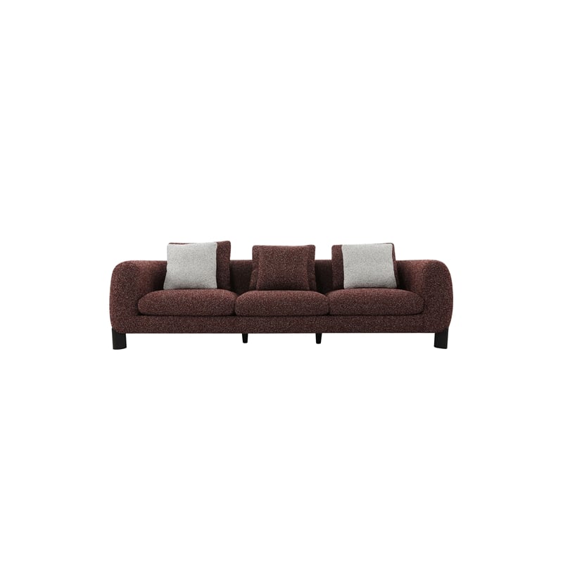 ACME Mardi Sofa w/3 Pillows in Maroon Tweed