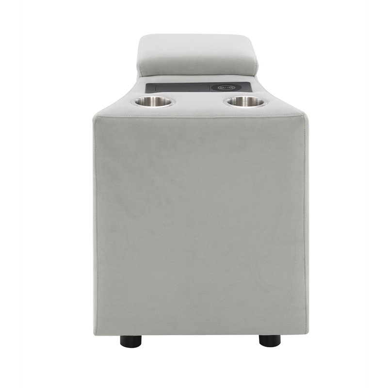 ACME Emee Console w/USB Port in Gray Corduroy