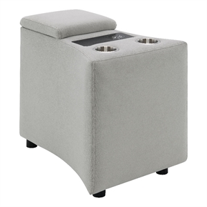 ACME Emee Console w/USB Port in Gray Corduroy
