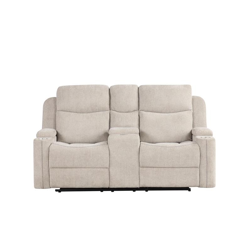 ACME Galya Motion Loveseat w/Console in Light Gray Chenille