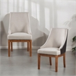 ACME Gilsea Side Chair (Set-2) in Fabric & Brown Synthetic Leather & Brown