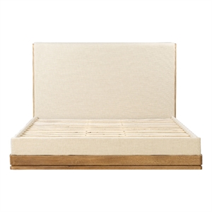ACME Zoey Queen Bed in Beige Fabric & Oak