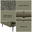 ACME Dalton Sofa w/2 Pillows in Green Chenille