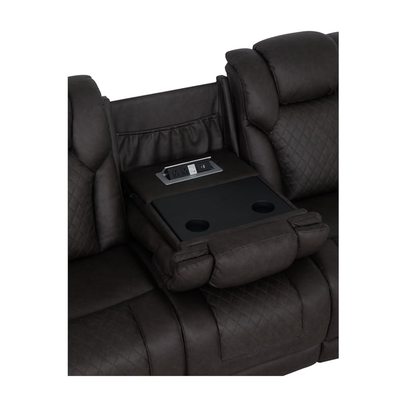 ACME Wendell Power Motion Sofa in Dark Gray Microfiber