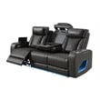 ACME Taddeo Power Motion Sofa in Dark Gray Synthetic Leather