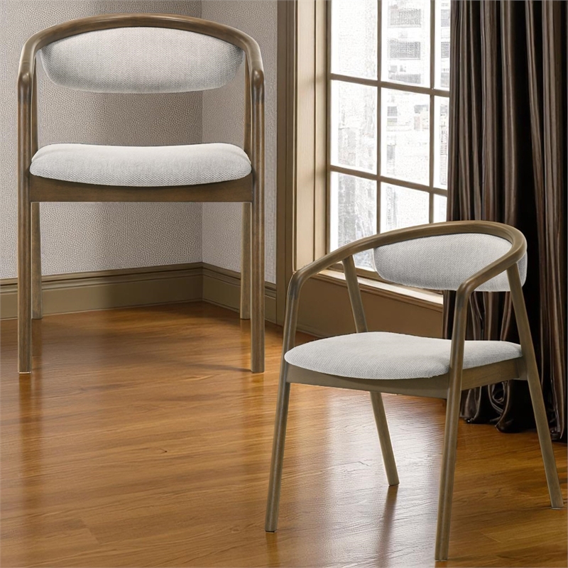 ACME Delina Side Chair in Chenille & Walnut
