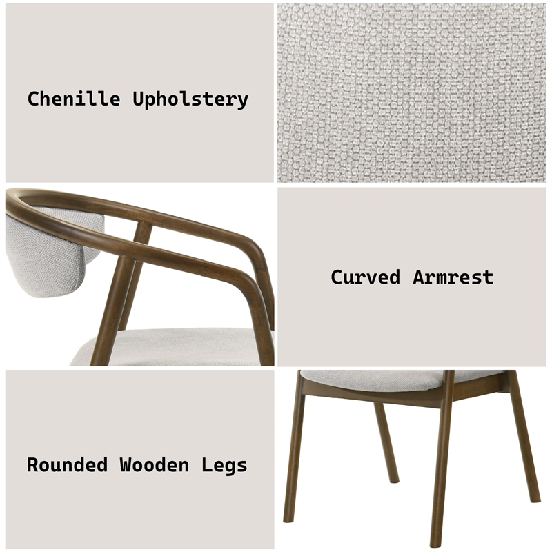 ACME Delina Side Chair in Chenille & Walnut