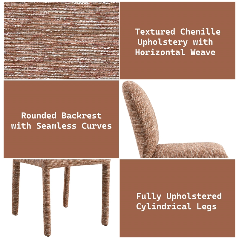 ACME Lidi Side Chair (Set-2) in Brown Chenille