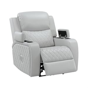 ACME Elonzo Power Motion in Light Gray Synthetic Leather