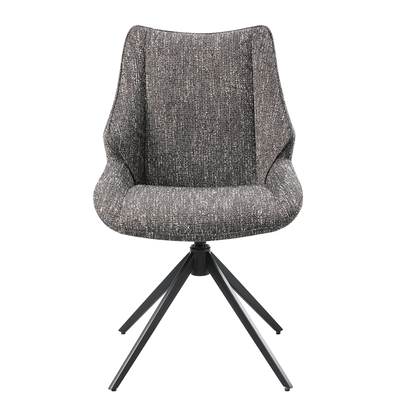 ACME Malika Side Chair wSwivel (Set-2) in Brown Chenille