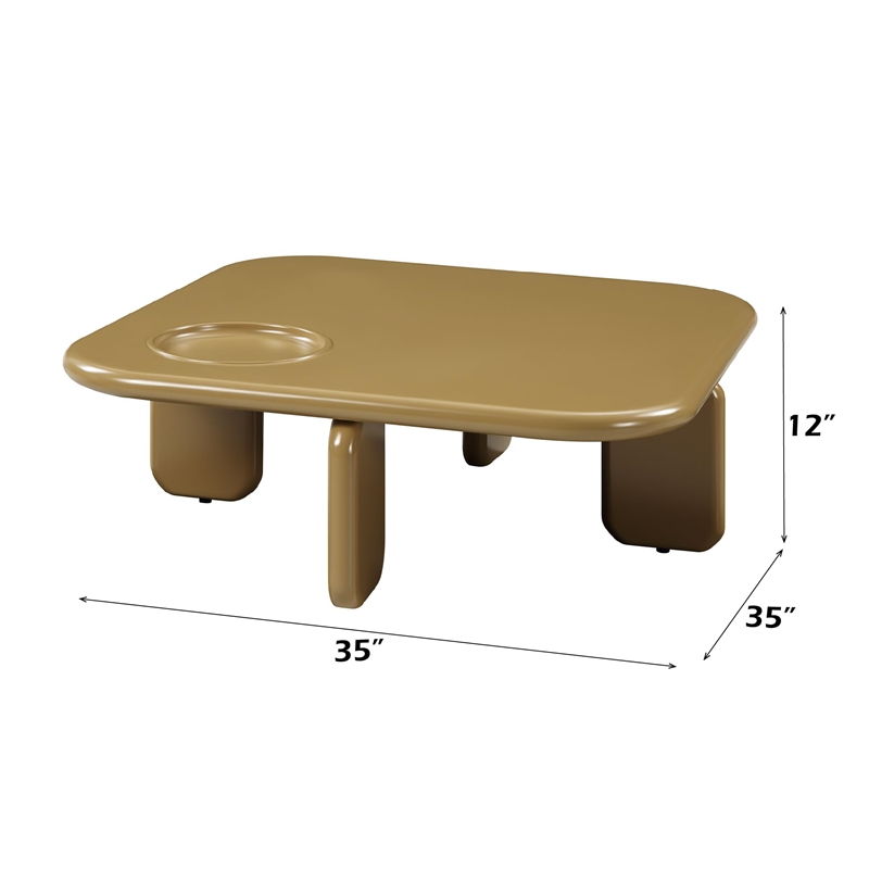 ACME Joane Coffee Table in Yellowish Brown & Light Gray High Gloss