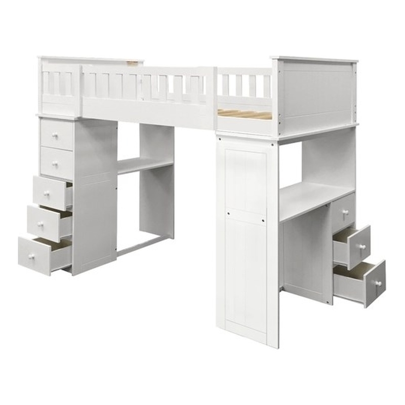 ACME Willoughby Twin Loft Bed in White