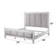 ACME Katia Queen Bed in Light Gray Linen in Rustic Gray & Weathered White