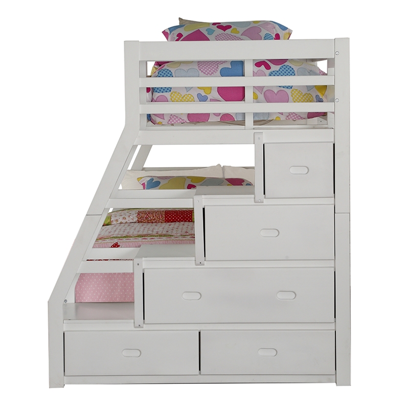 ACME Jason (Storage) Bunk Bed (T/F) w/Trundle (Full) & Storage in White