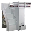 ACME Furniture Freya Wood Twin Loft Bed with Bookshelf Ladder in White