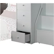 ACME Furniture Freya Wood Twin Loft Bed with Bookshelf Ladder in White