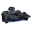 ACME Ephron Power Motion Sofa in Black Leather Air