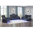 ACME Ephron Power Motion Sofa in Black Leather Air