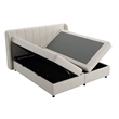 ACME Adonia Queen Bed with Storage in Beige Chenille