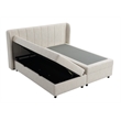 ACME Adonia Queen Bed with Storage in Beige Chenille