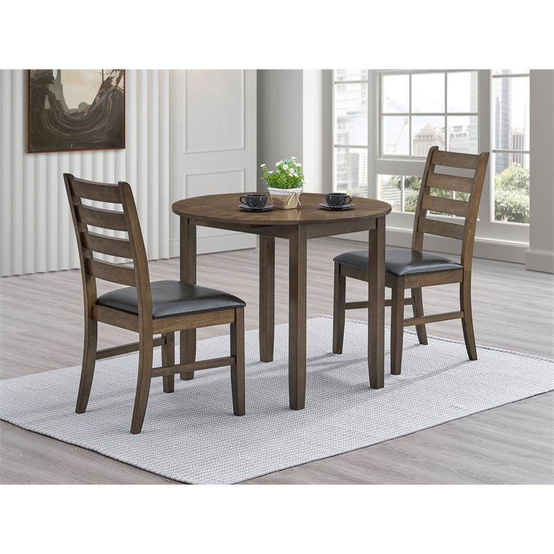 ACME Damica Round Dining Table in Walnut