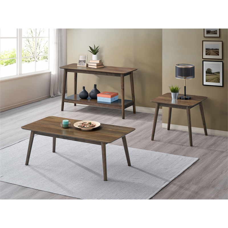 ACME Lamonte Sofa Table with Shelf in Walnut